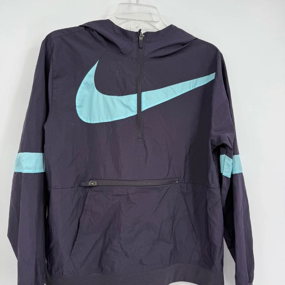Nike Kids’ Pullover Nylon Hoodie Size XL Purple Crossover 1/4 Zip Swoosh